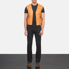 Brandon Tan Brown Leather Vest Avanzar Leather