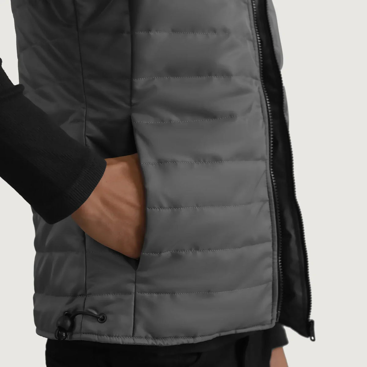 Carlo Grey Hooded Puffer Vest