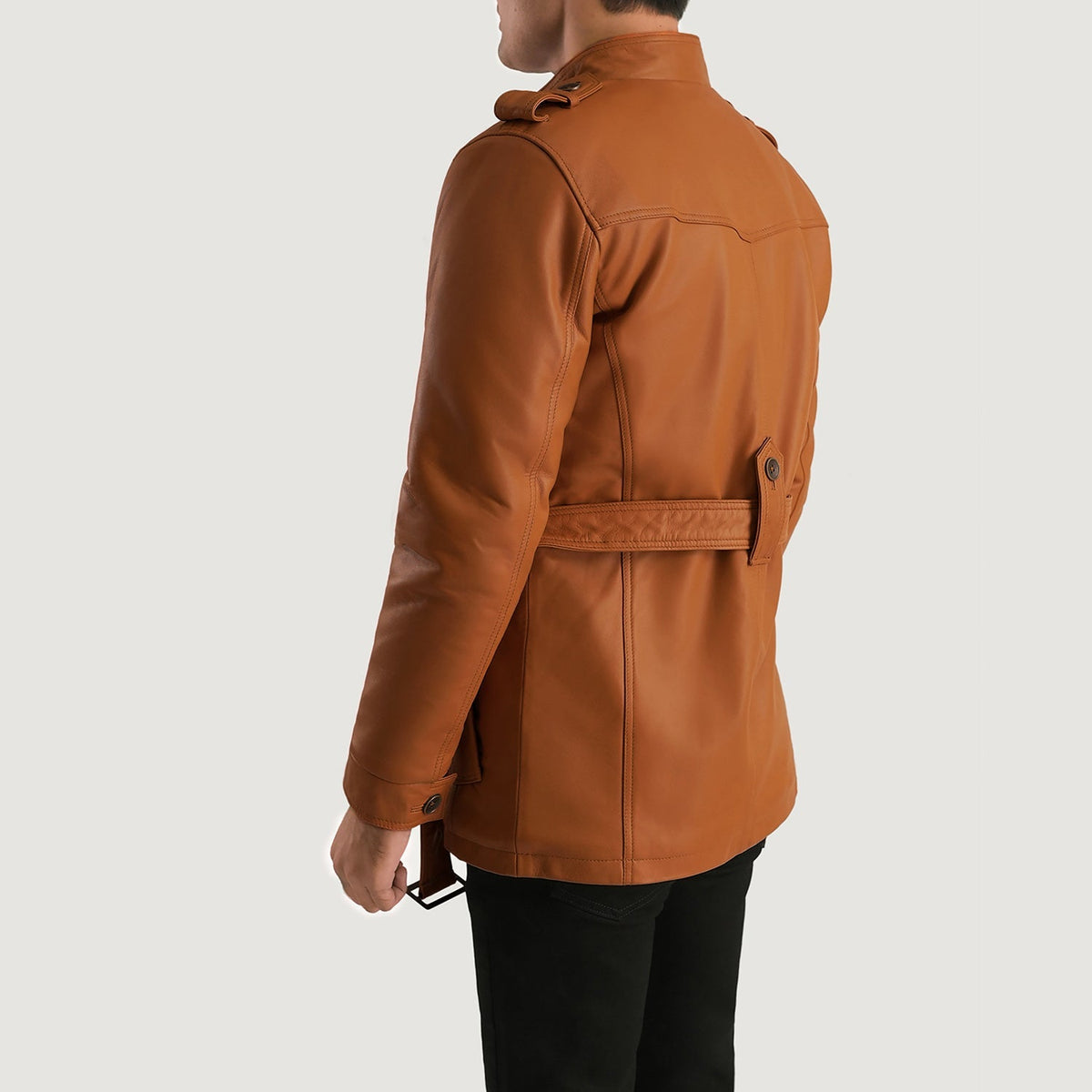 [FS] Hunter Tan Brown Fur Leather Jacket