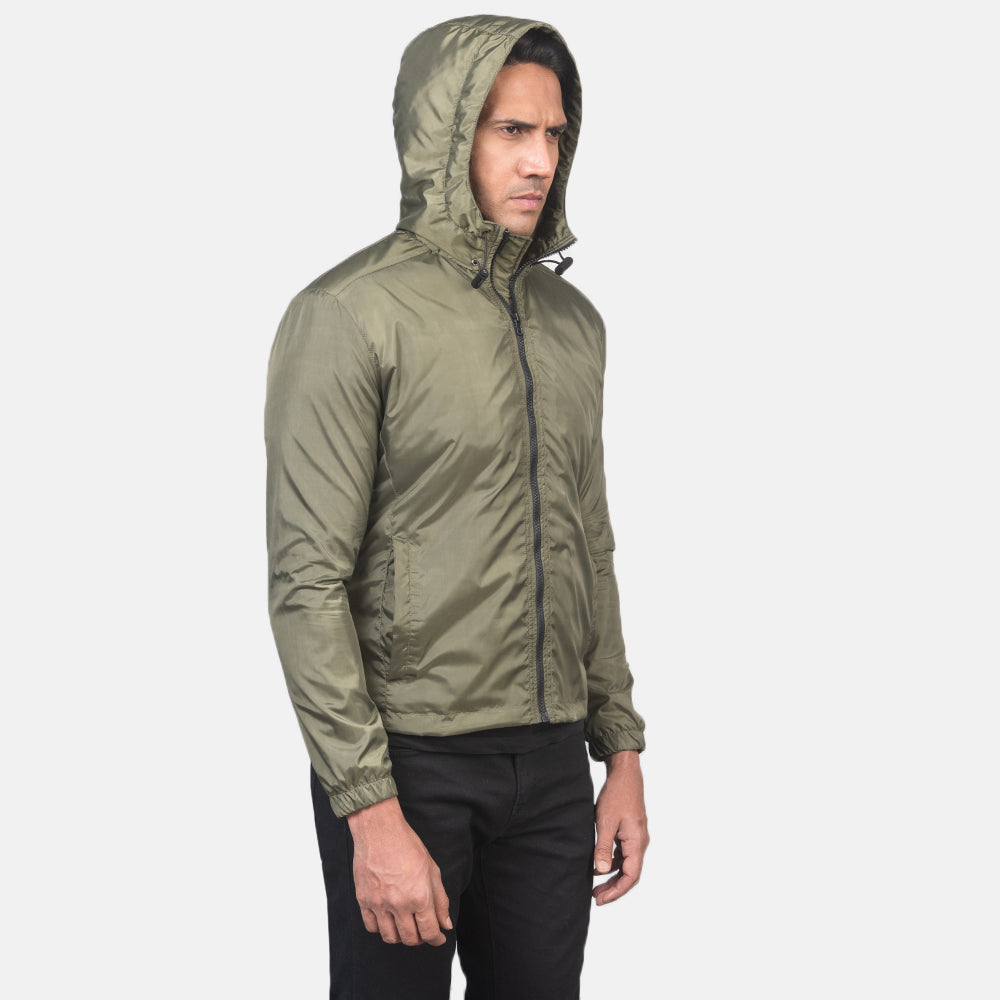 Jimmy Green Hooded Windbreaker Jacket