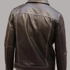 Men's Brown Real Sheepskin Soft Leather Trucker Shirt Style Jacket
