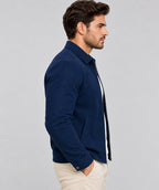 Men’s Handmade Navy Blue Sheepskin Suede Leather Biker Jacket