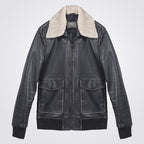 Men's A2 Aviator Sheepskin Leather Flight Bomber Jacket