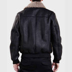 Mens Aviator Black Bomber Jacket
