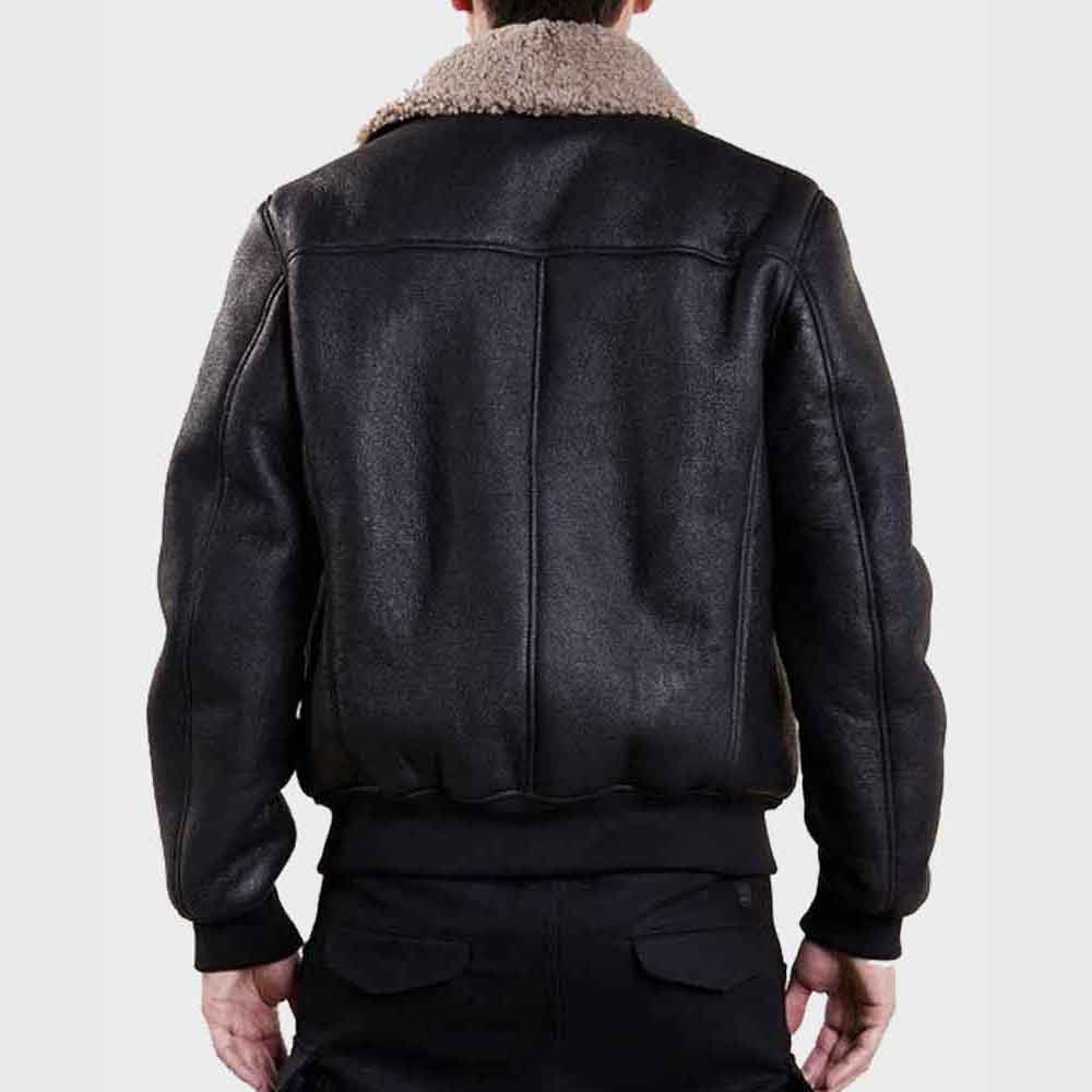 Mens Aviator Black Bomber Jacket