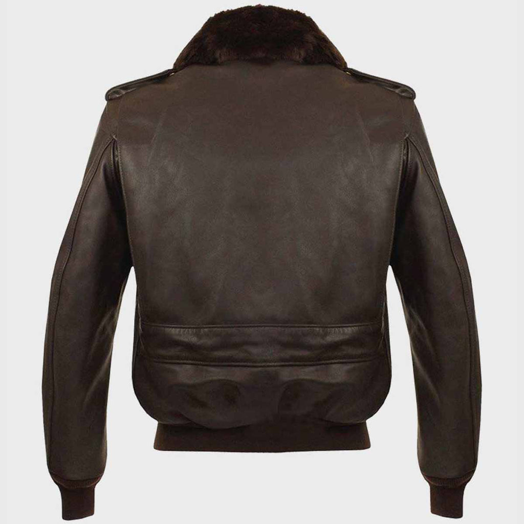 Mens A2 Brown Aviator Bomber Leather Jacket