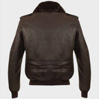 Mens A2 Brown Aviator Bomber Leather Jacket