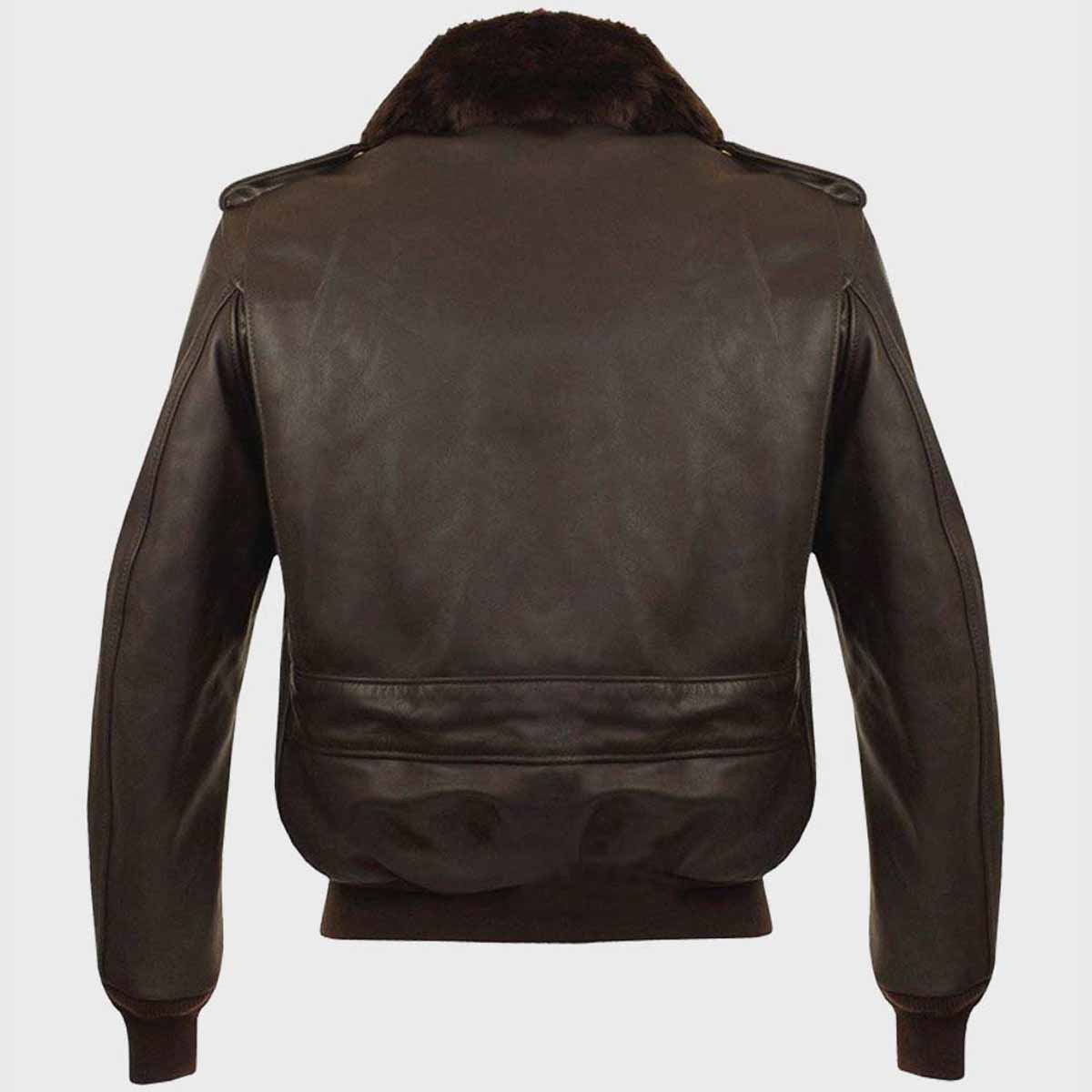 Mens A2 Brown Aviator Bomber Leather Jacket