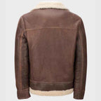 Mens Aviator Shearling Light Brown Jacket