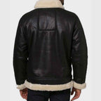 Mens Aviator Black Shearling Jacket