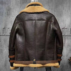 Men’s Aviator Dark Brown Leather Shearling Jacket