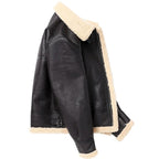 Mens Black B3 Air Force Pilot Aviator Shearling Sheepskin Jacket