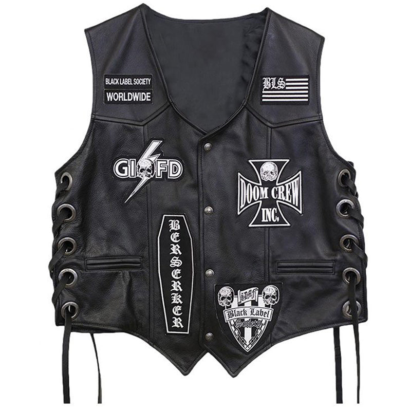 Men's Black Label Society Leather Vest