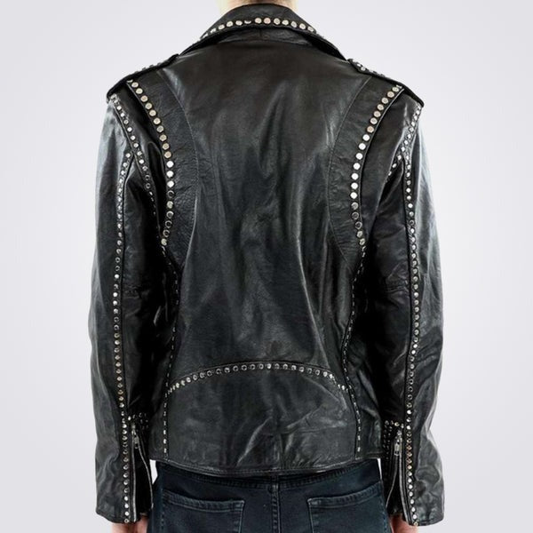 Men’s Black Studded Leather Party Jacket – Avanzar Leather
