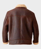 Mens Brown Aviator Shearling Leather Jacket