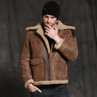 Men's Brown B3 Sheepskin Bomber Jacket Coat