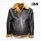 Men's Brown B3 Shearling Sheepskin World War 2 Fur Leather Flying Aviator Jacket