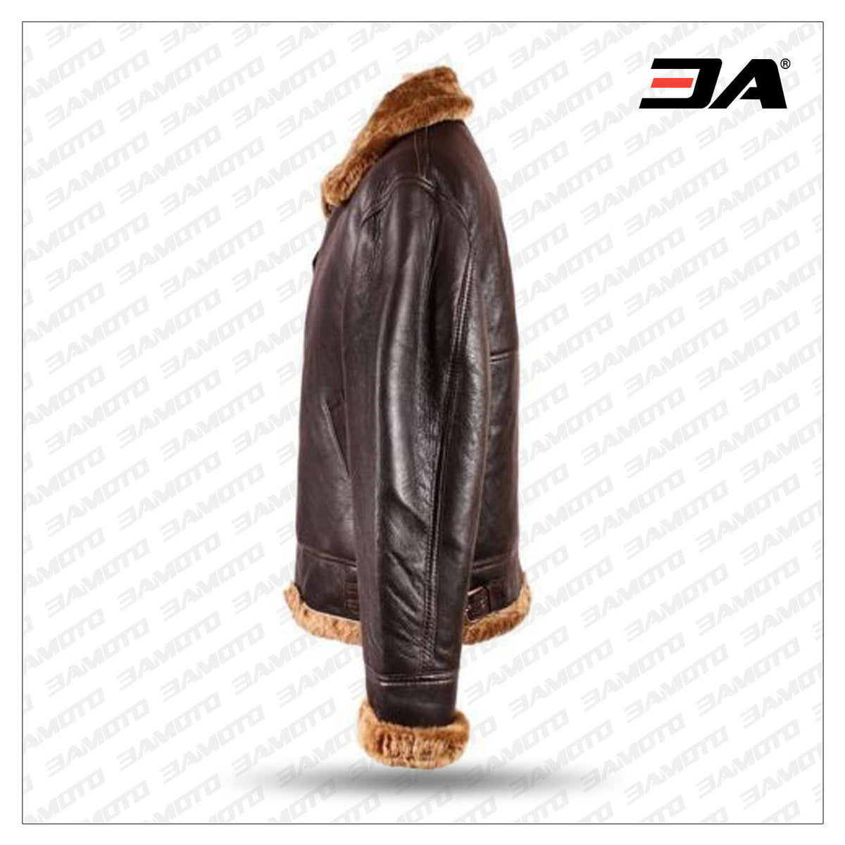 Men's Brown B3 Shearling Sheepskin World War 2 Fur Leather Flying Aviator Jacket