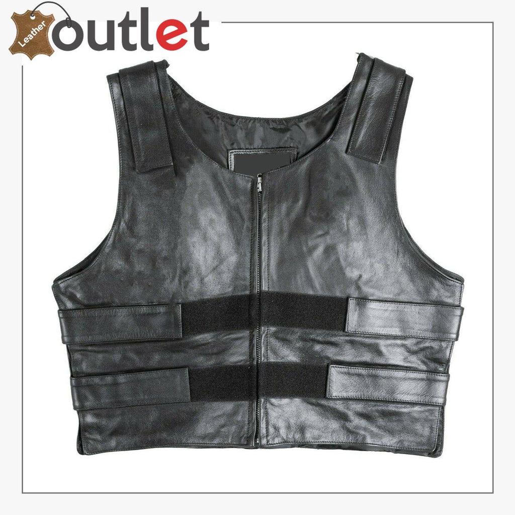 Mens Style Leather Motorcycle Vest