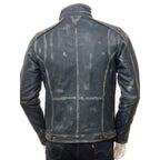 Men’s Waxed Café Racer Leather Jacket