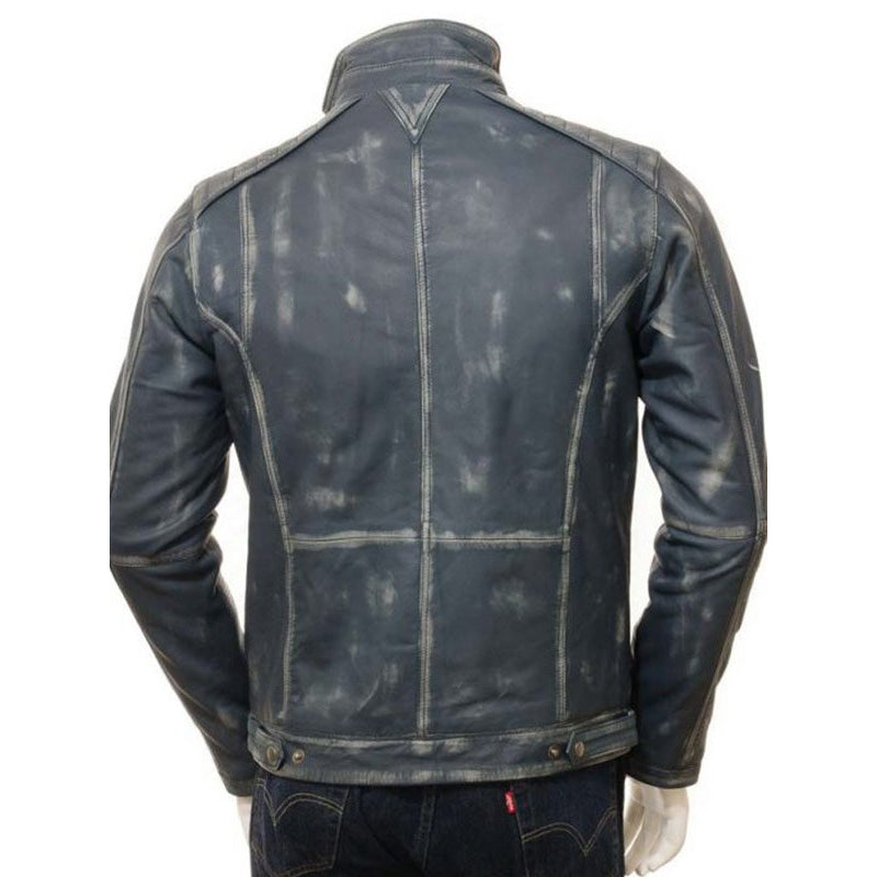 Men’s Waxed Café Racer Leather Jacket