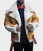 Mens Casual Sheepskin Shearling Jacket