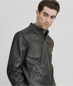 Men's Classic Black Leather Jacket