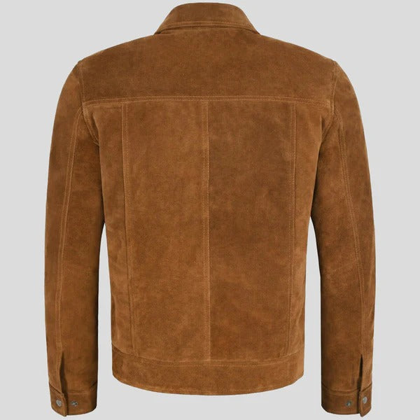 Men’s Classic Tan Suede Jacket – Timeless & Elegant Avanzar Leather
