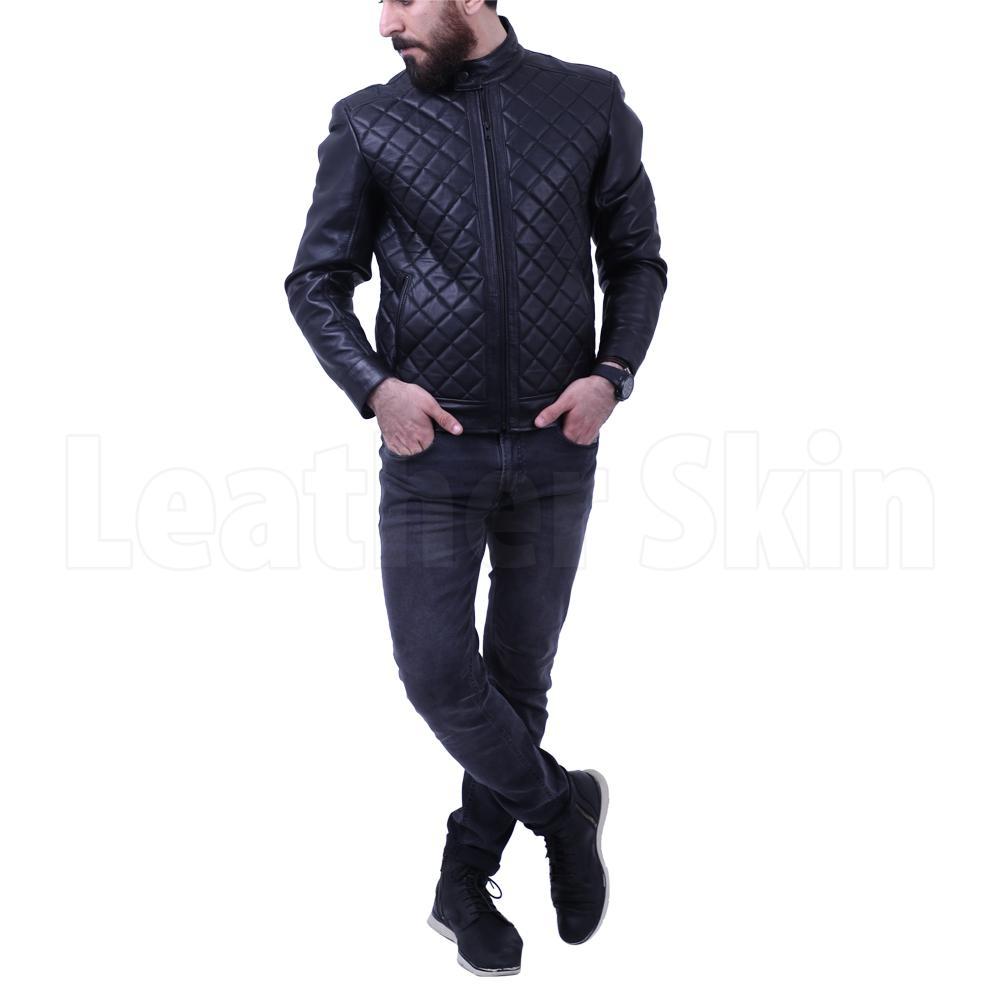 Men's Diamond Quilted Genuine Leather Jacket
