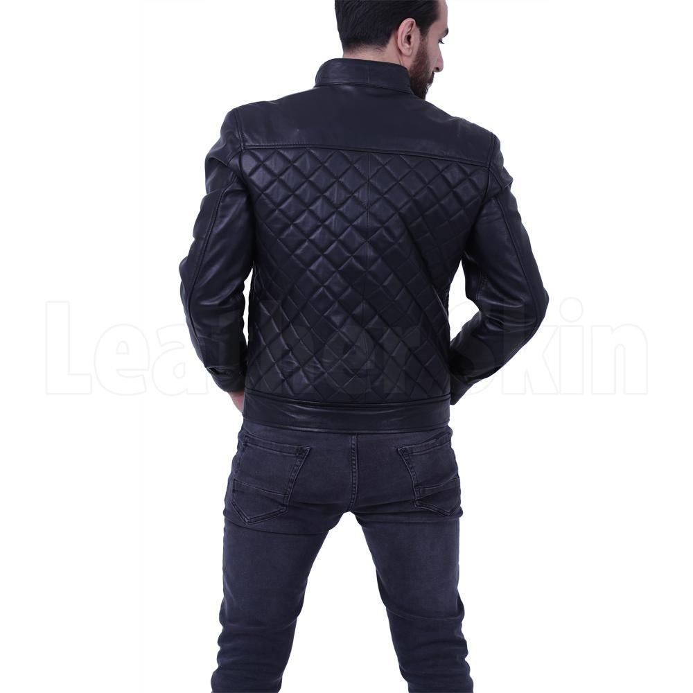 Men's Diamond Quilted Genuine Leather Jacket