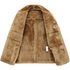Men's Fashion Shearling Coat Genuine Sheepskin Jacket