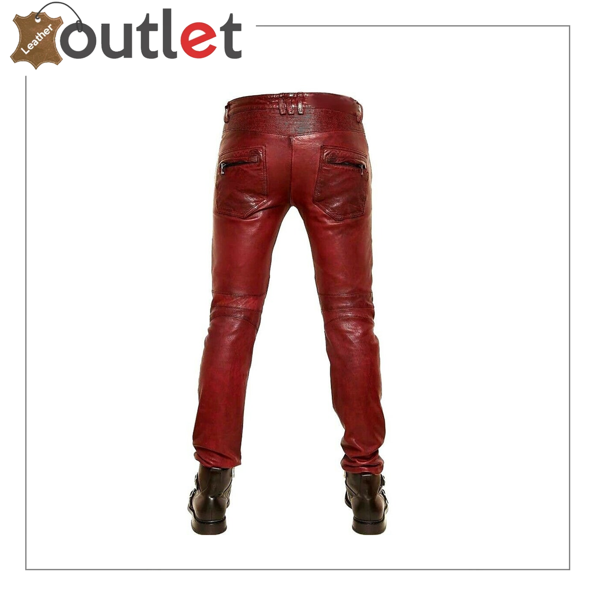 Men's Edgy Denim Style Handmade Leather Pants | Motorcycle Riding