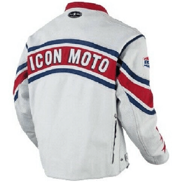 White Icon Moto Leather Jacket With CE Armor