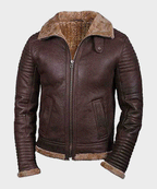 Men's Sheepskin Shearling Brown Jacket