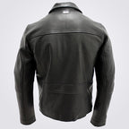 Men’s Smart Black Leather Harrington Jacket