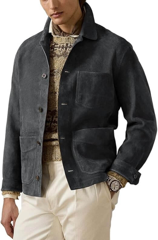 Men’s Suede Biker Jacket
