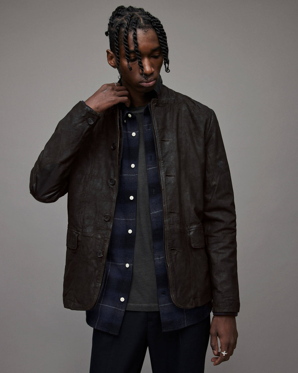 Men's Black Suede Leather Blazer by Avanzar