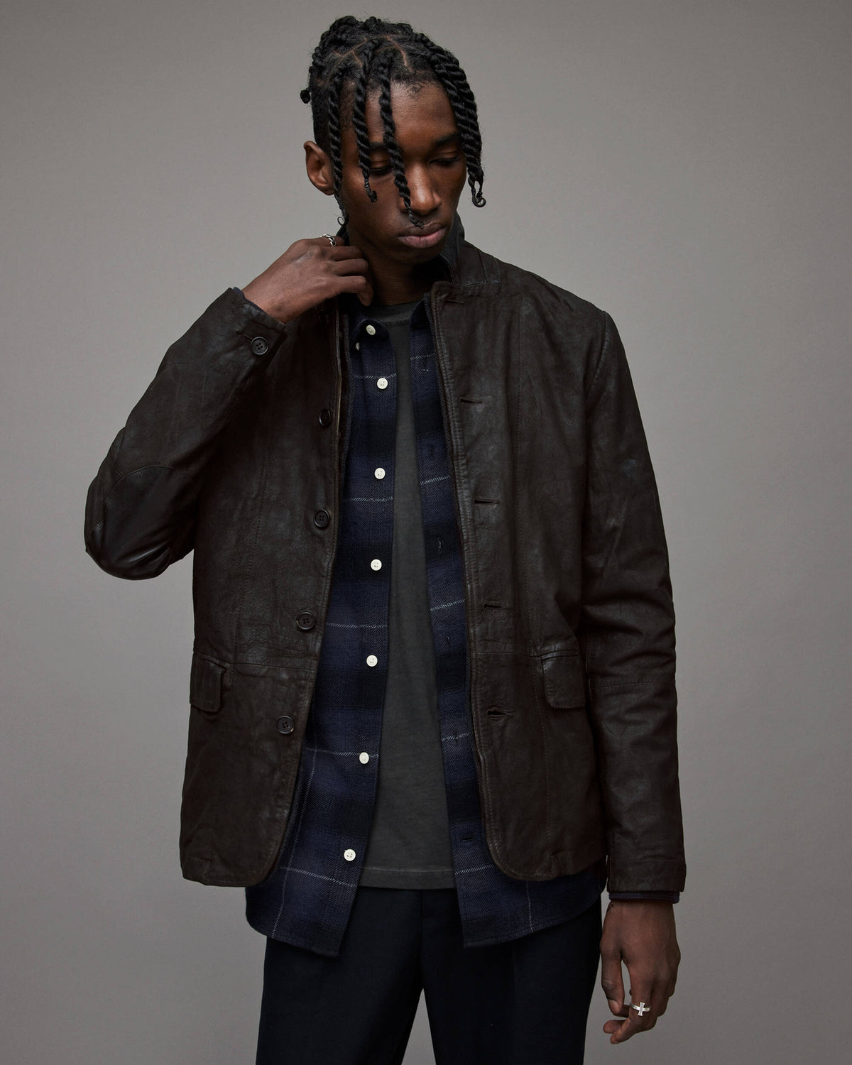 Men's Black Suede Leather Blazer by Avanzar
