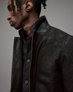 Men's Black Suede Leather Blazer by Avanzar