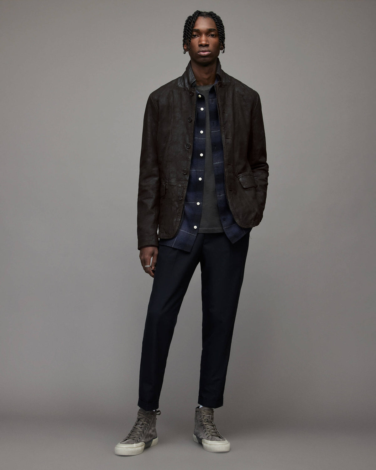 Men's Black Suede Leather Blazer by Avanzar