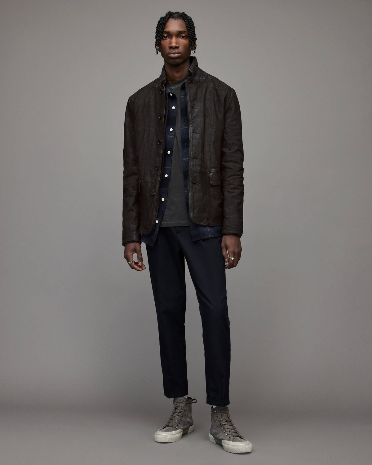 Men's Black Suede Leather Blazer by Avanzar