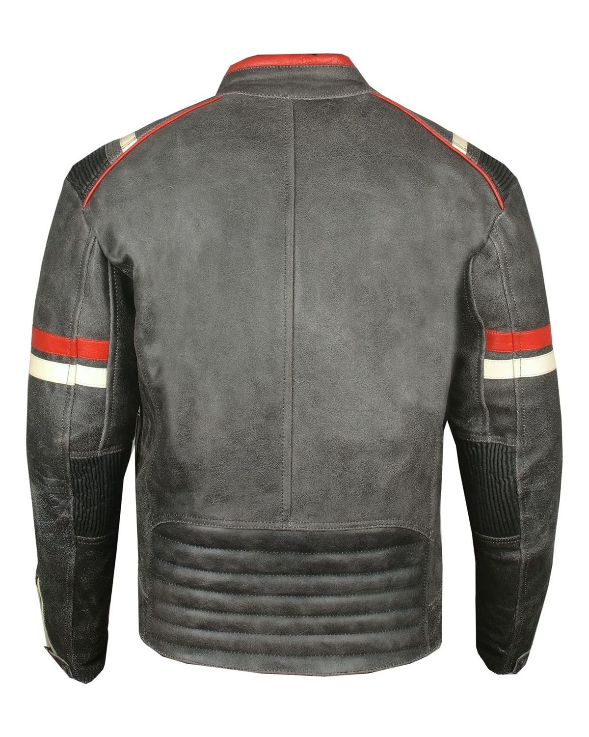 Men’s Vintage Cafe Racer Distressed Black Biker Leather Jacket