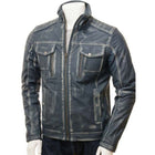 Men’s Waxed Café Racer Leather Jacket