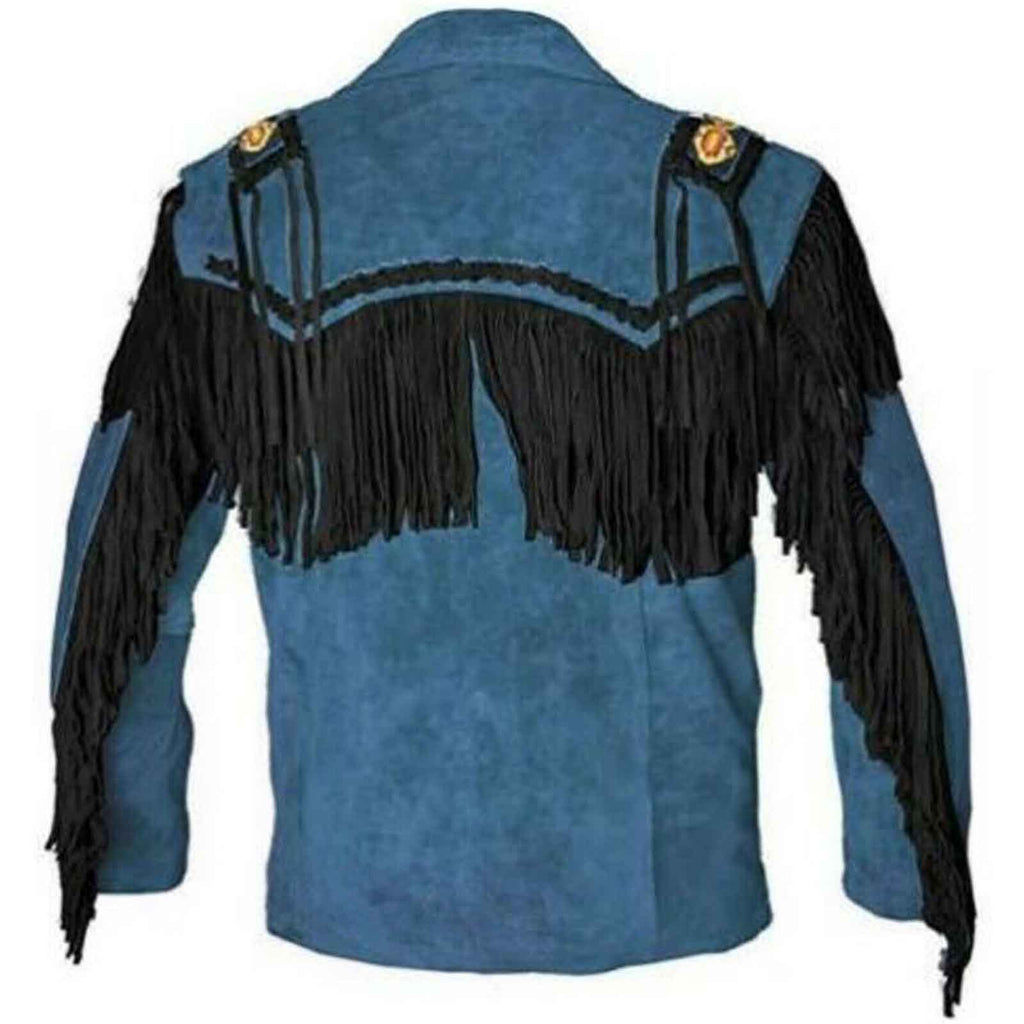 Mens Western Style Cowboy Jacket with Fringe
