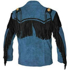 Mens Western Style Cowboy Jacket with Fringe