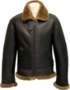 Mens Winter Aviator B3 Leather Jacket With Fur