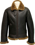 Men's Winter Aviator B3 Leather Jacket with Fur by Avanzar