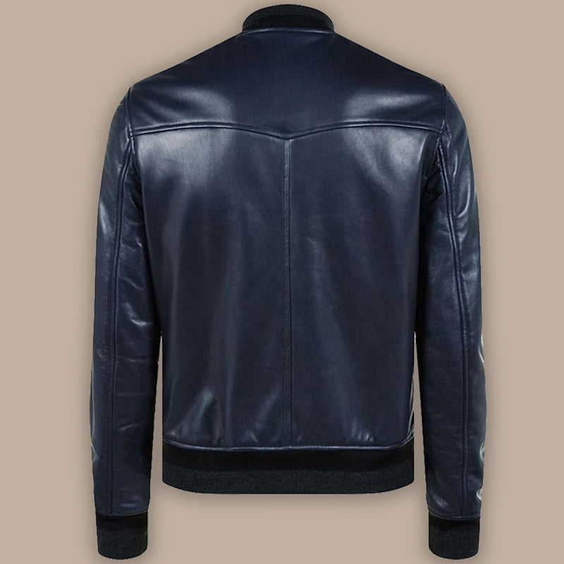 Mens Navy Blue Bomber Jacket