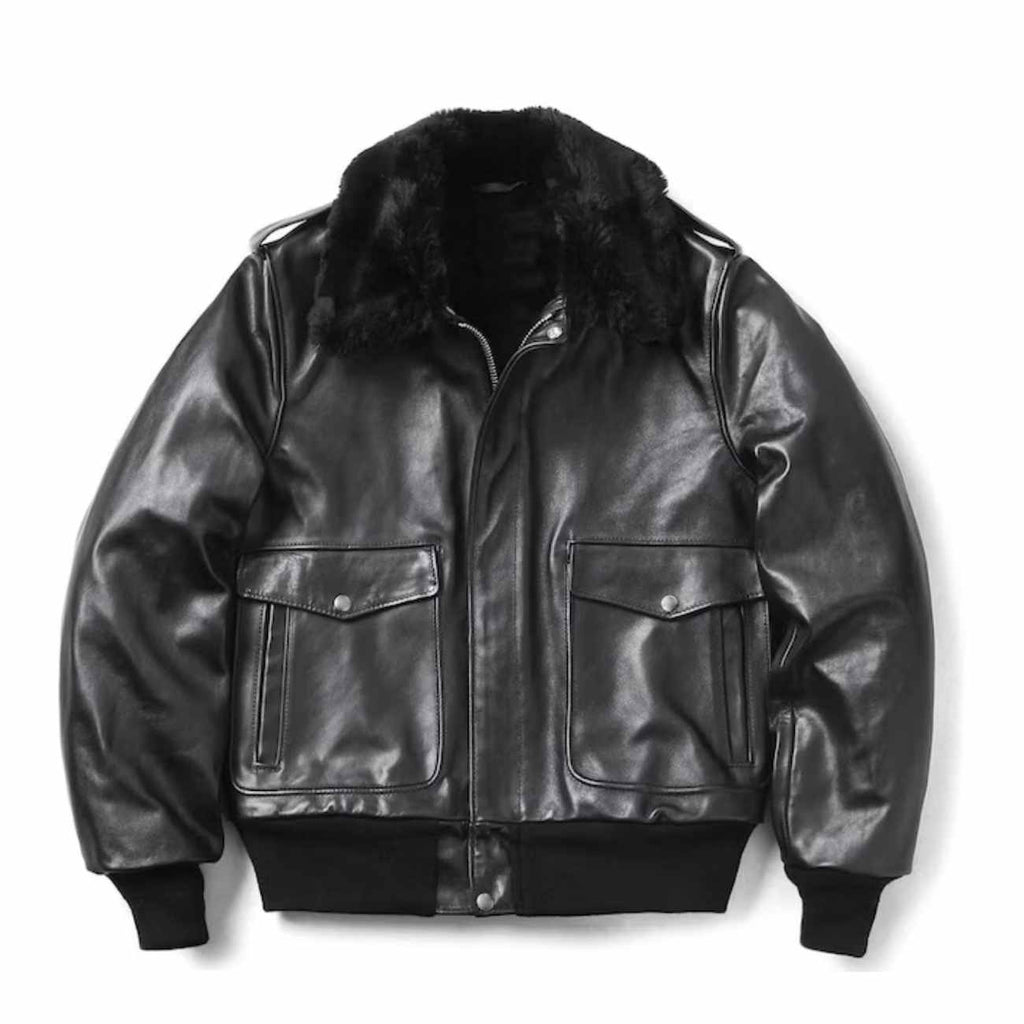 Mens A2 Black Bomber Leather Jacket