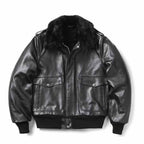 Mens A2 Black Bomber Leather Jacket
